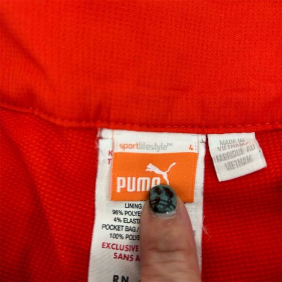 Puma Women's Orange Golf Skort Size 4 Athletic Built-in Shorts Pockets - Picture 6 of 9